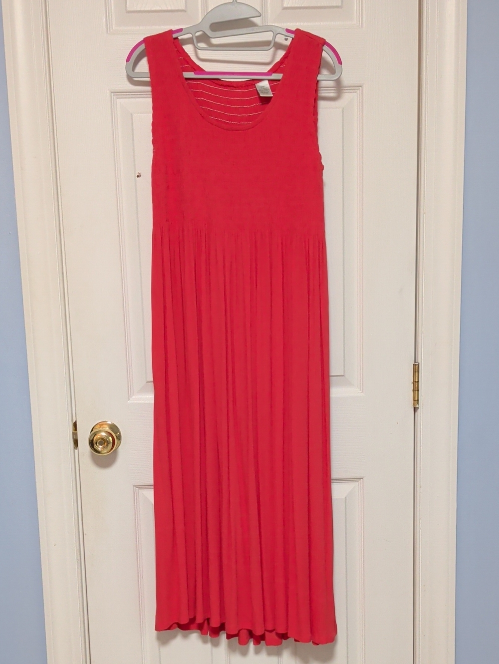Sleeveless Coral Maxi Dress